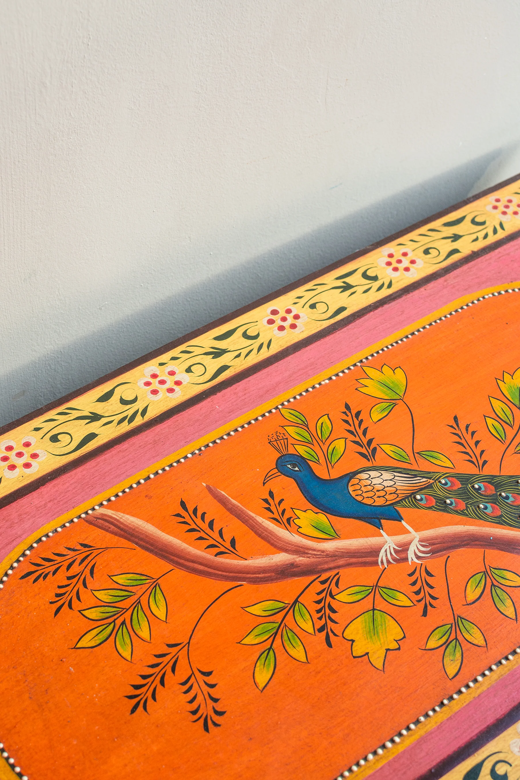 Pavo Hand Painted Wooden Cabinet - Image 3