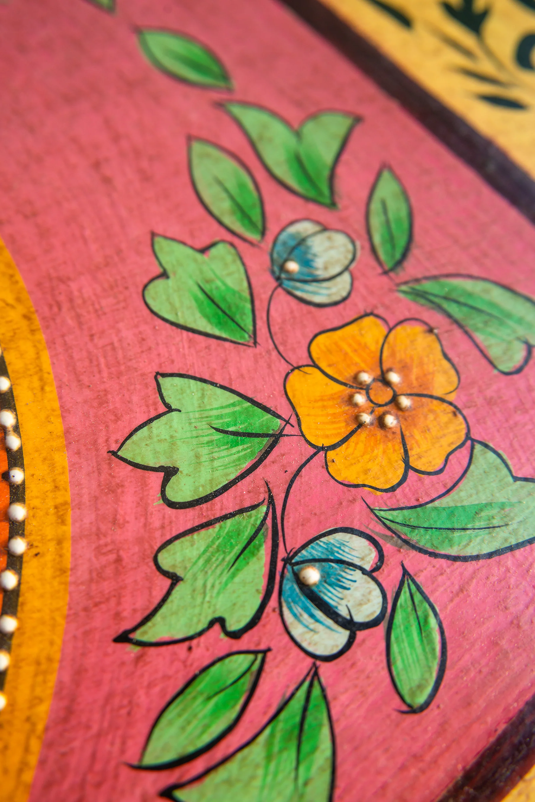 Pavo Hand Painted Wooden Cabinet - Image 5