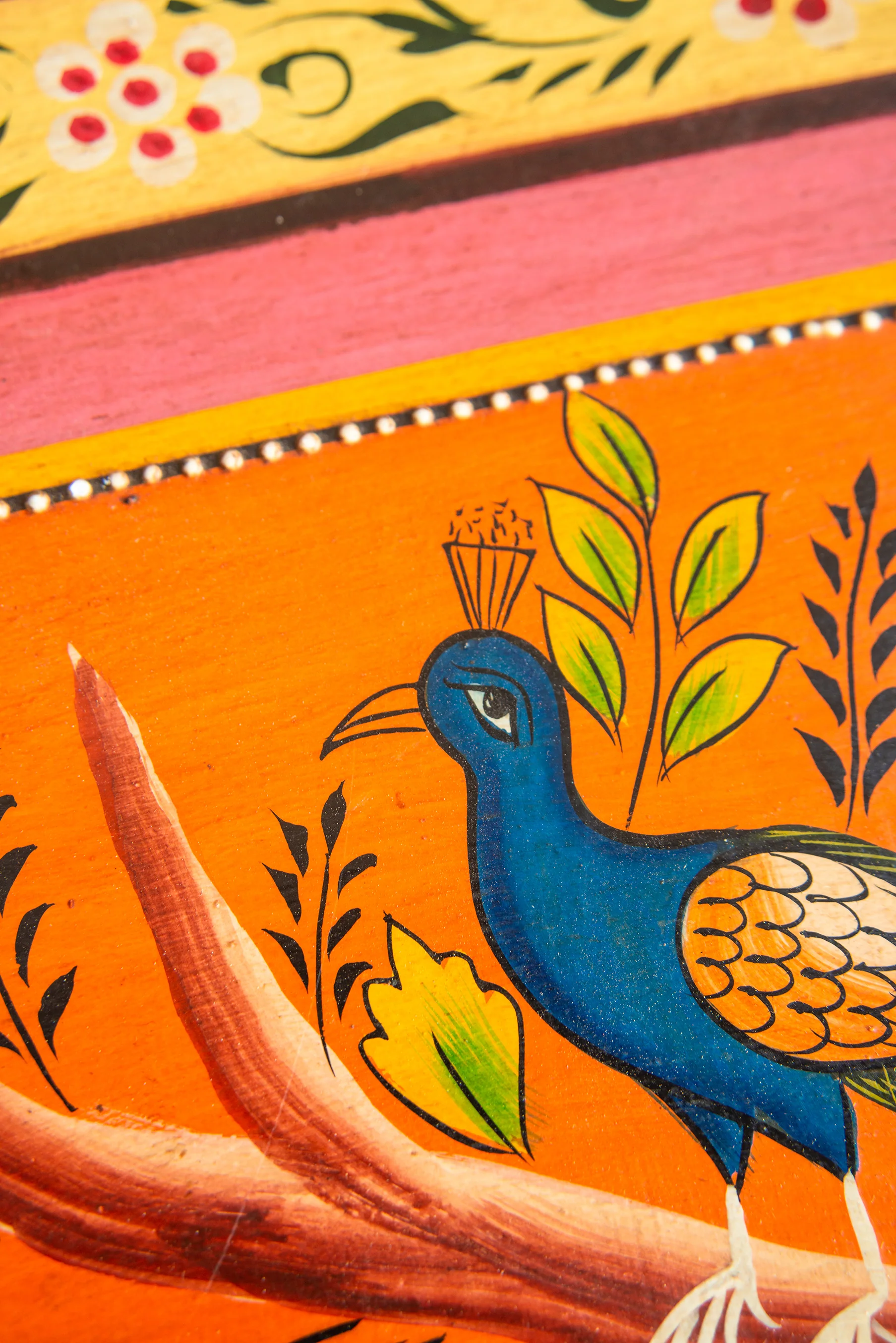 Pavo Hand Painted Wooden Cabinet - Image 6