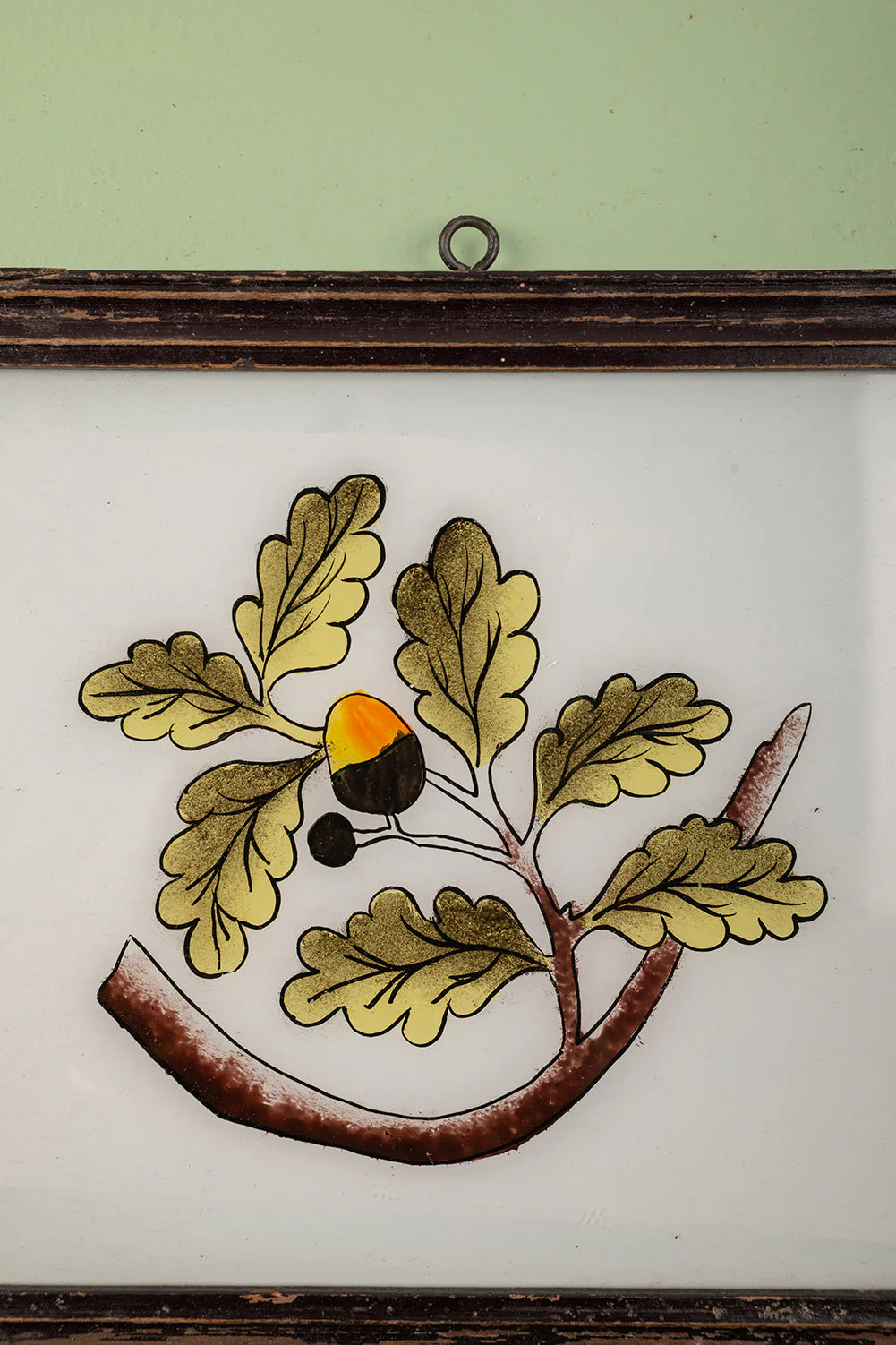 Large Old Wood Frame with Botanical/Wildlife Painting - 556 - Image 2