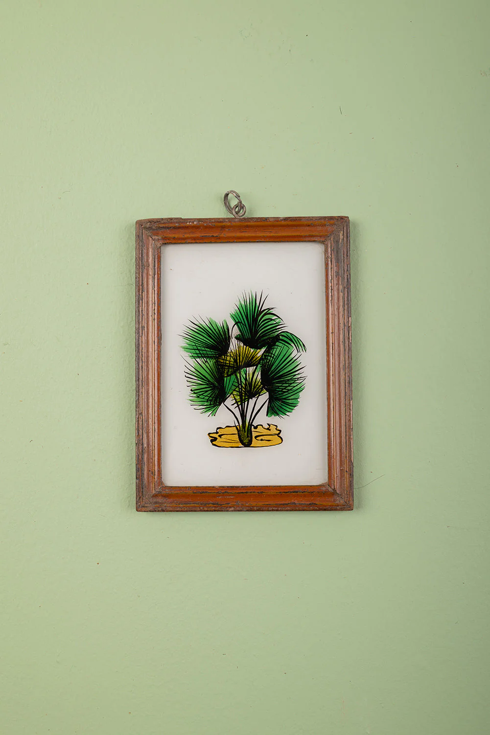 Small Old Wood Frame with Botanical/Wildlife Painting - 587