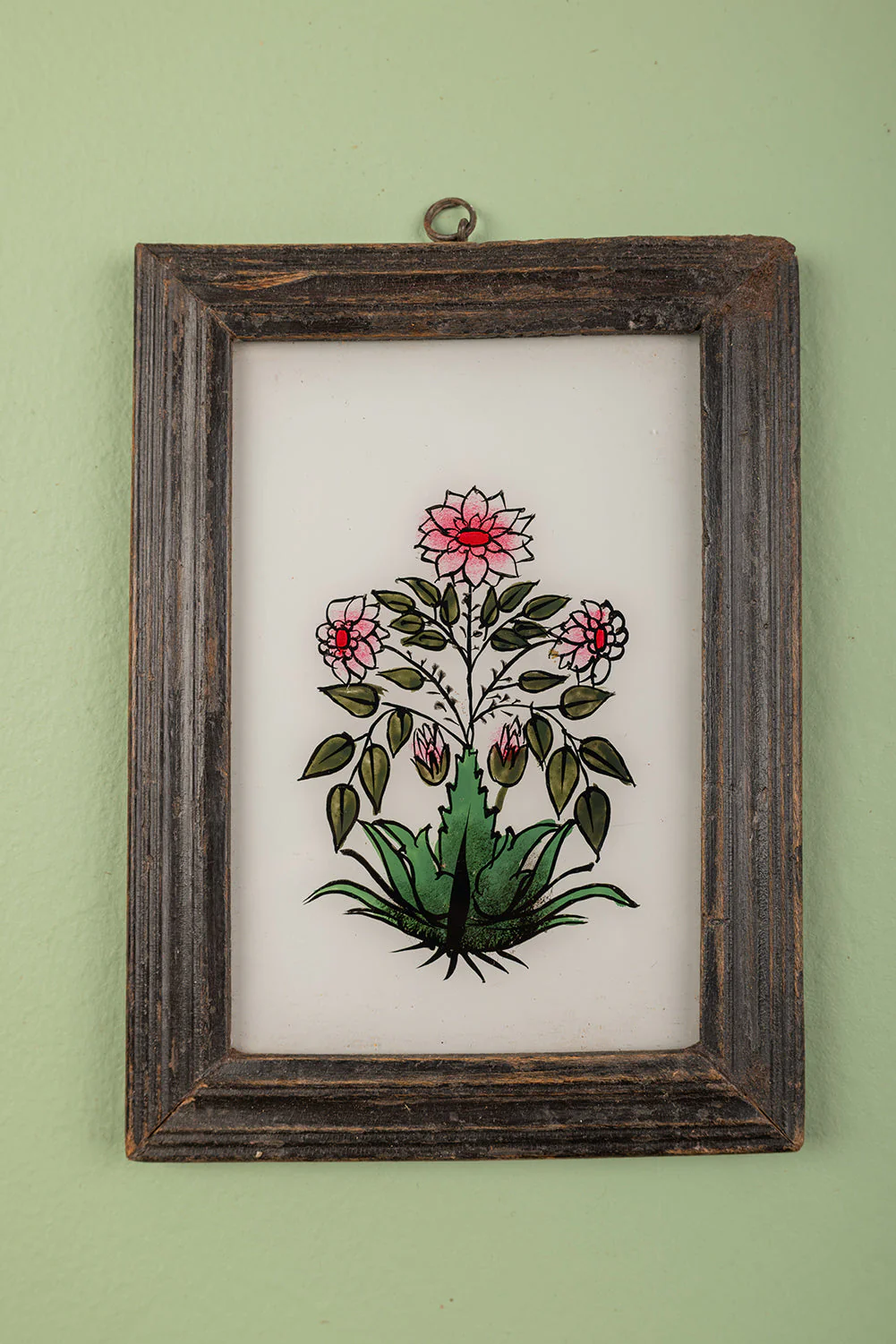Small Old Wood Frame with Botanical/Wildlife Painting - 591 - Image 2