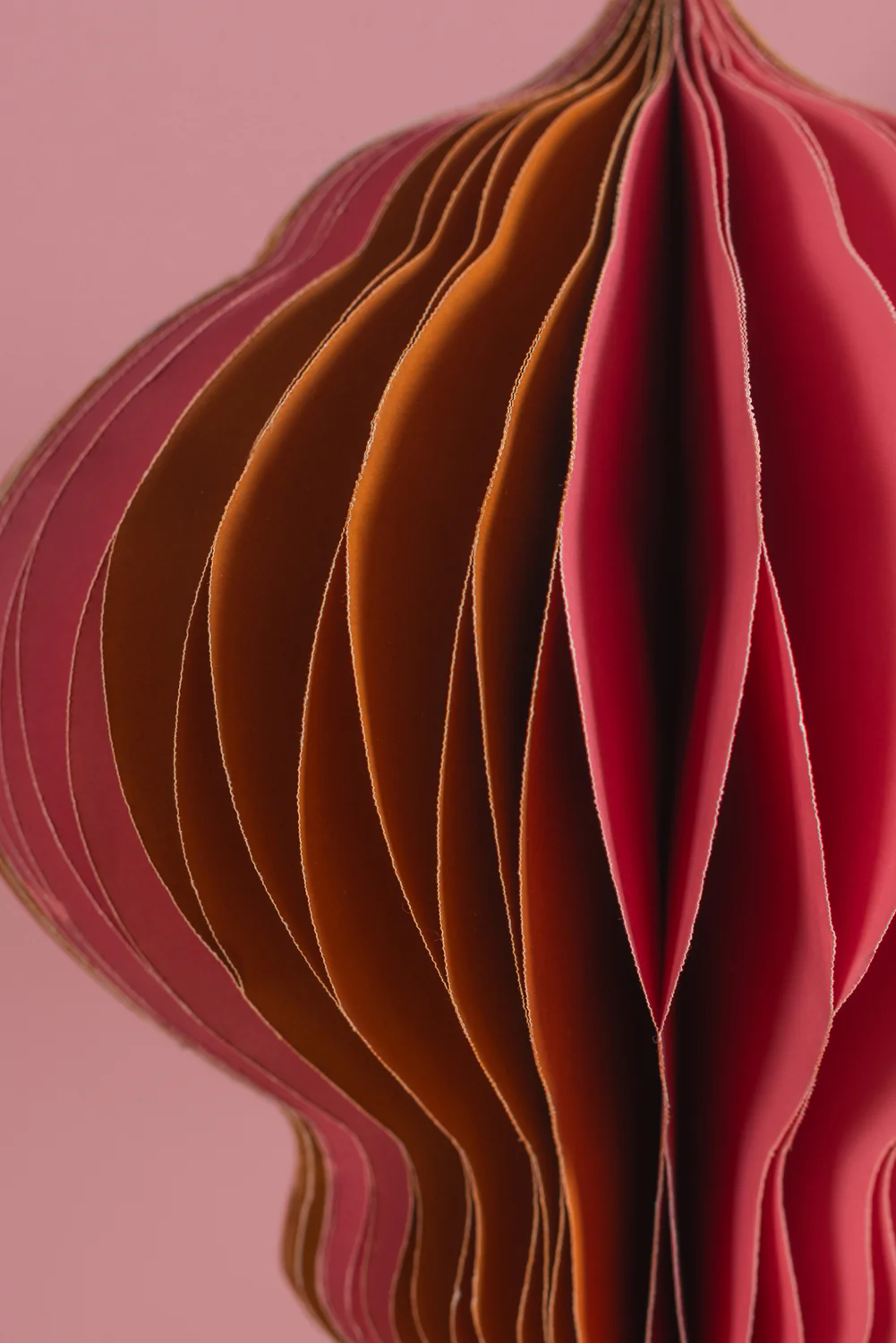 Pink & Brown Origami Lantern Hanging Decoration - Image 4