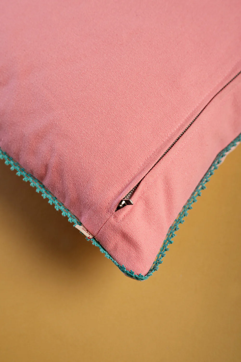 Pink Embroidered Toadstools Cushion Cover - Image 6