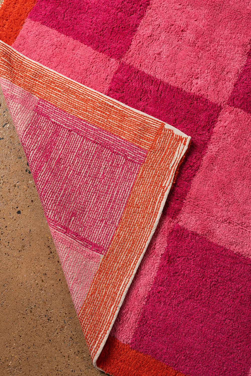 Pixie Check & Scallop Recycled Cotton Rug - Image 3