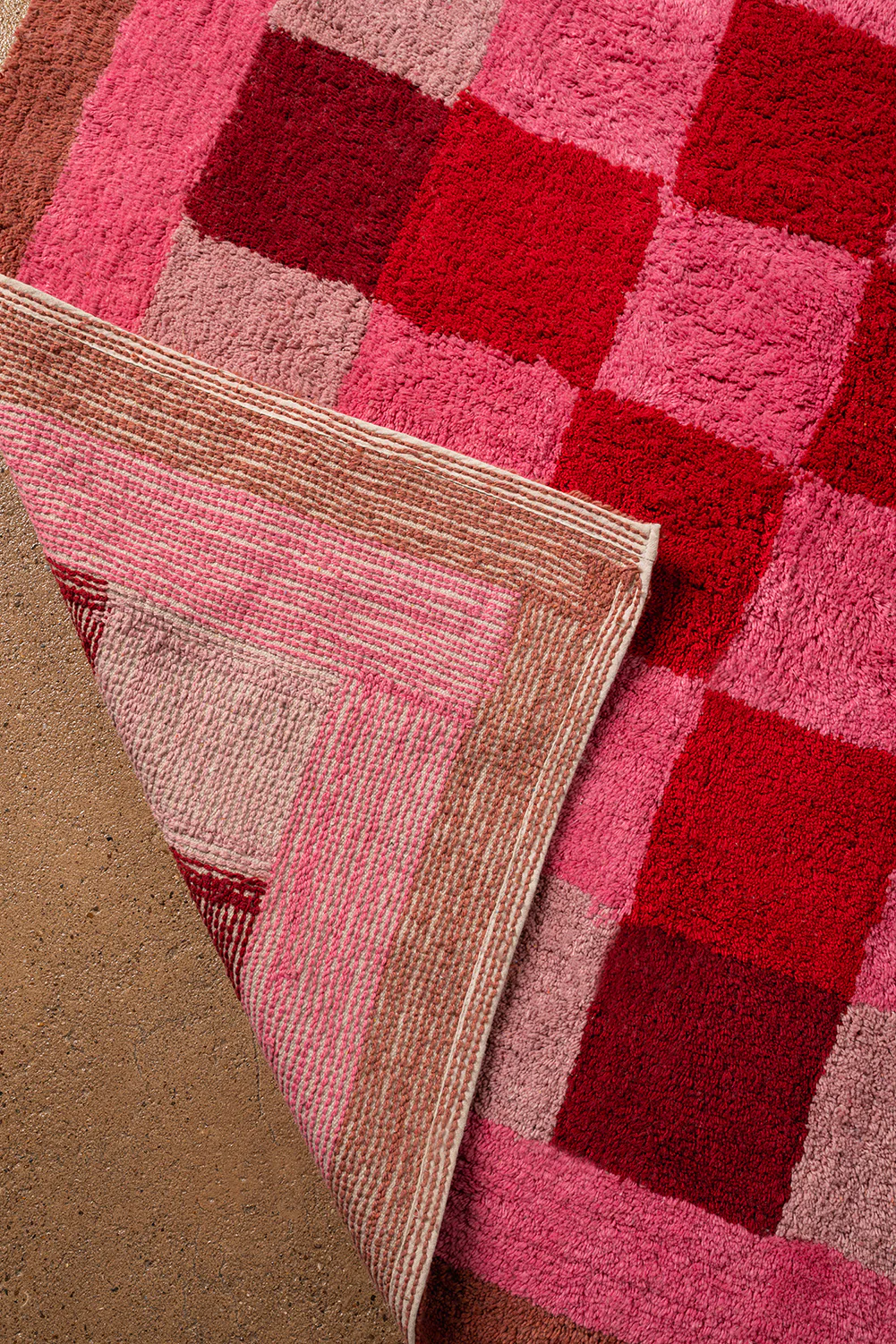 Pippin Chequered Recycled Cotton Rug - Image 3