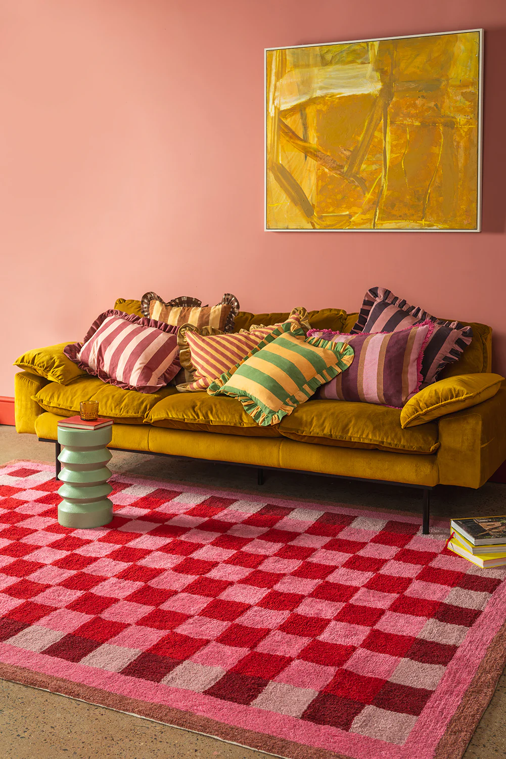 Pippin Chequered Recycled Cotton Rug - Image 5