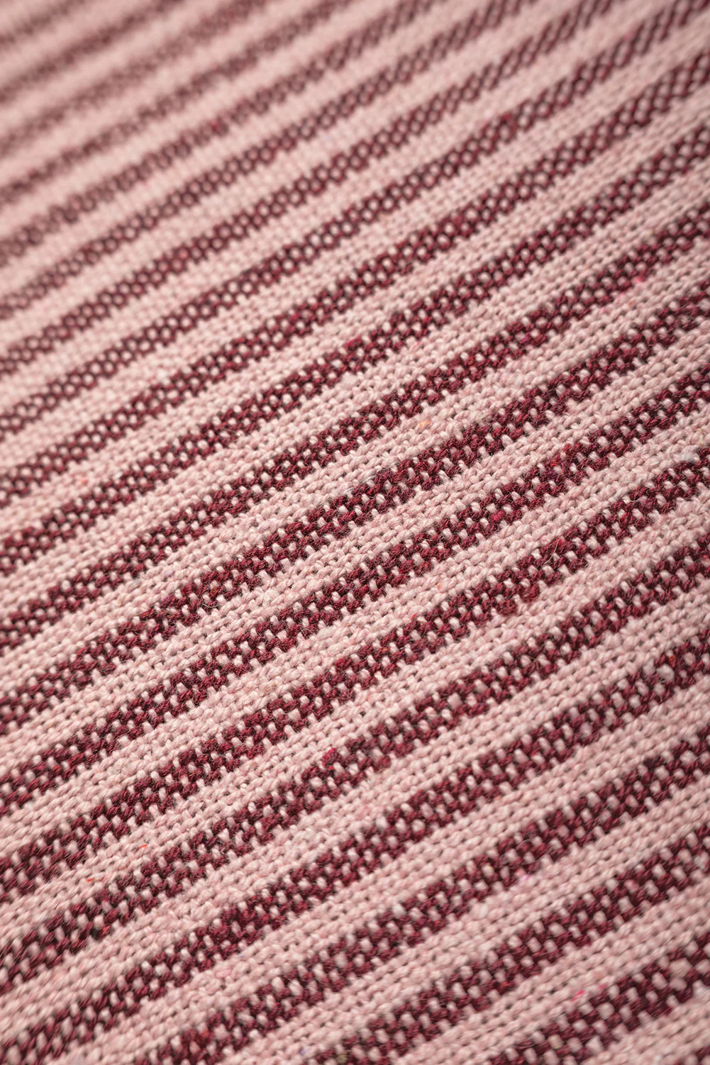 Plum & Dusty Rose Recycled Cotton Striped Throw - Image 7