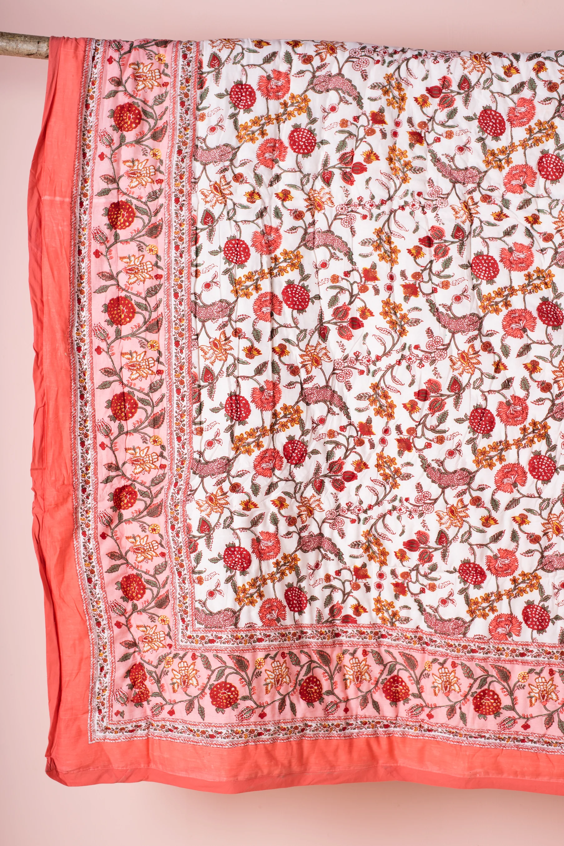 Coral Haze Reversible Floral Quilt - Image 4