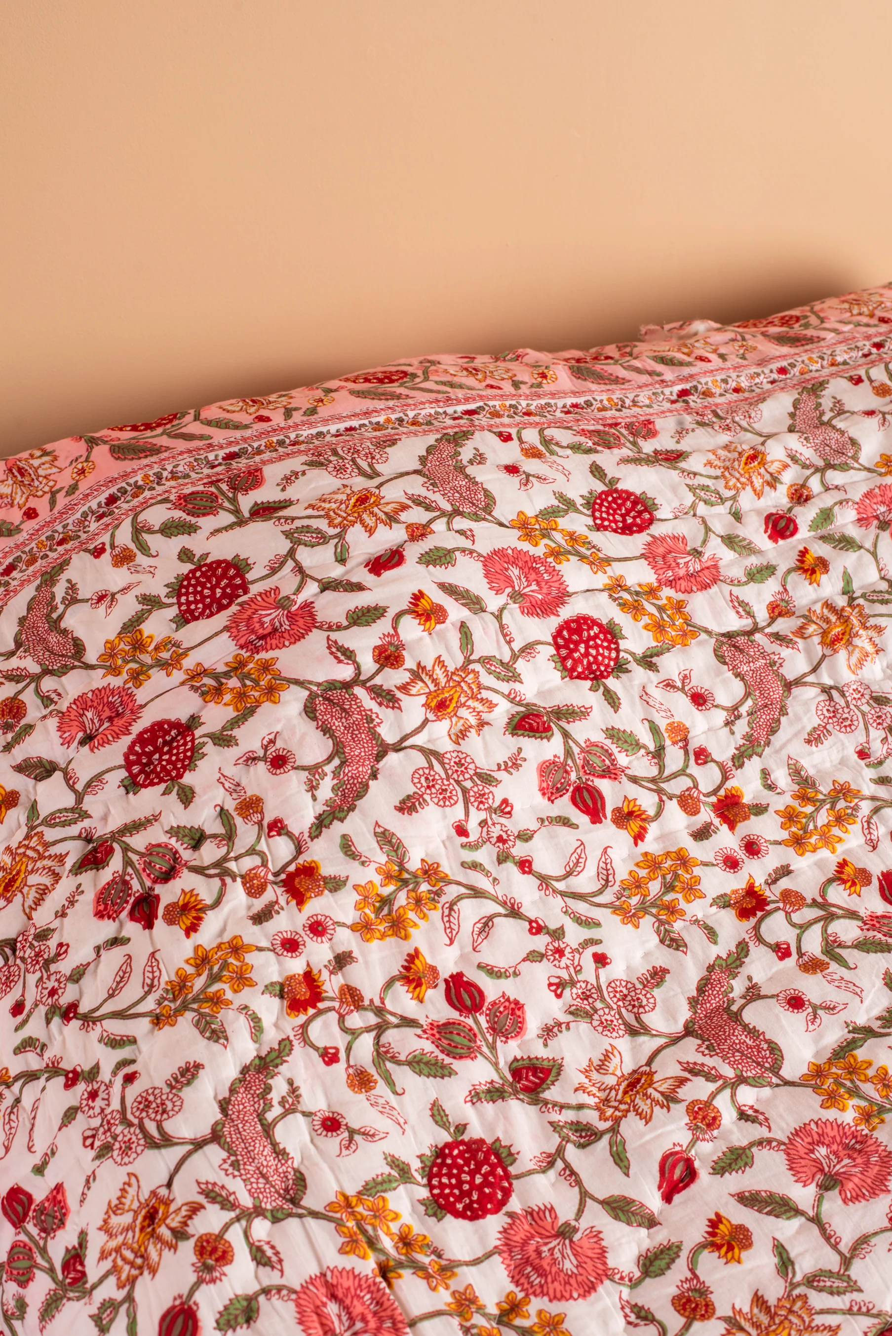 Coral Haze Reversible Floral Quilt - Image 6