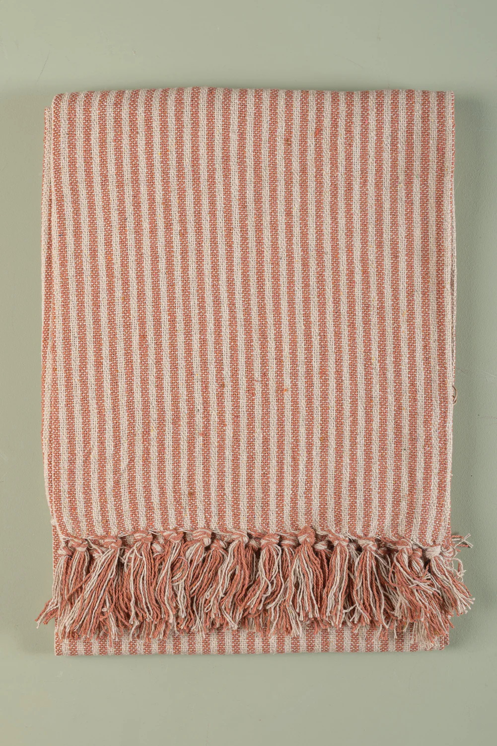 Red Stripe 100% Recycled Cotton Throw - Image 3