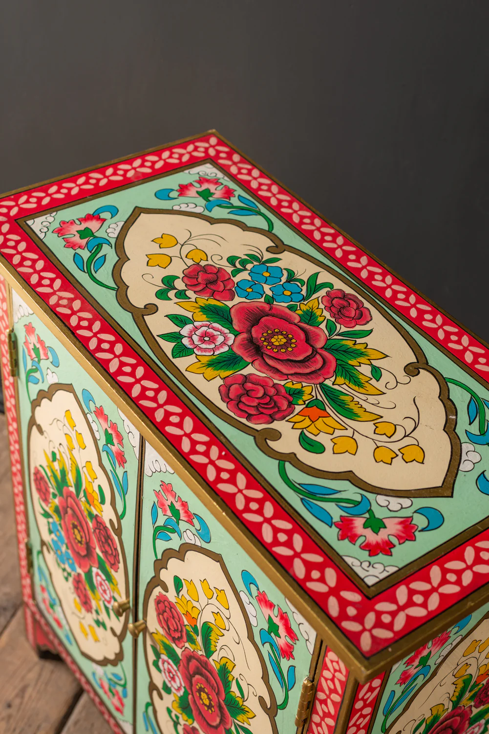 Rose Bouquet Hand Painted Cupboard - Image 3
