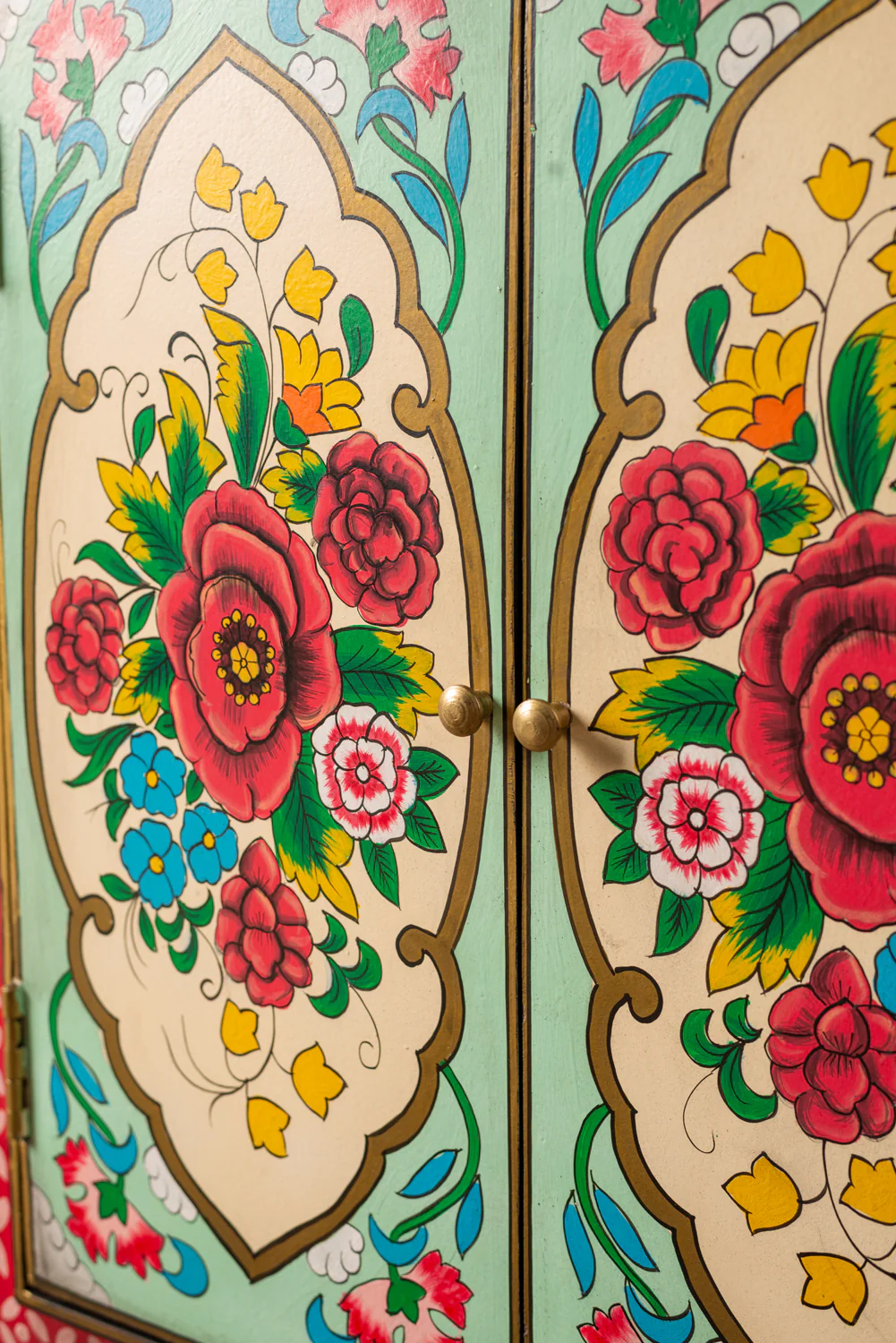 Rose Bouquet Hand Painted Cupboard - Image 4