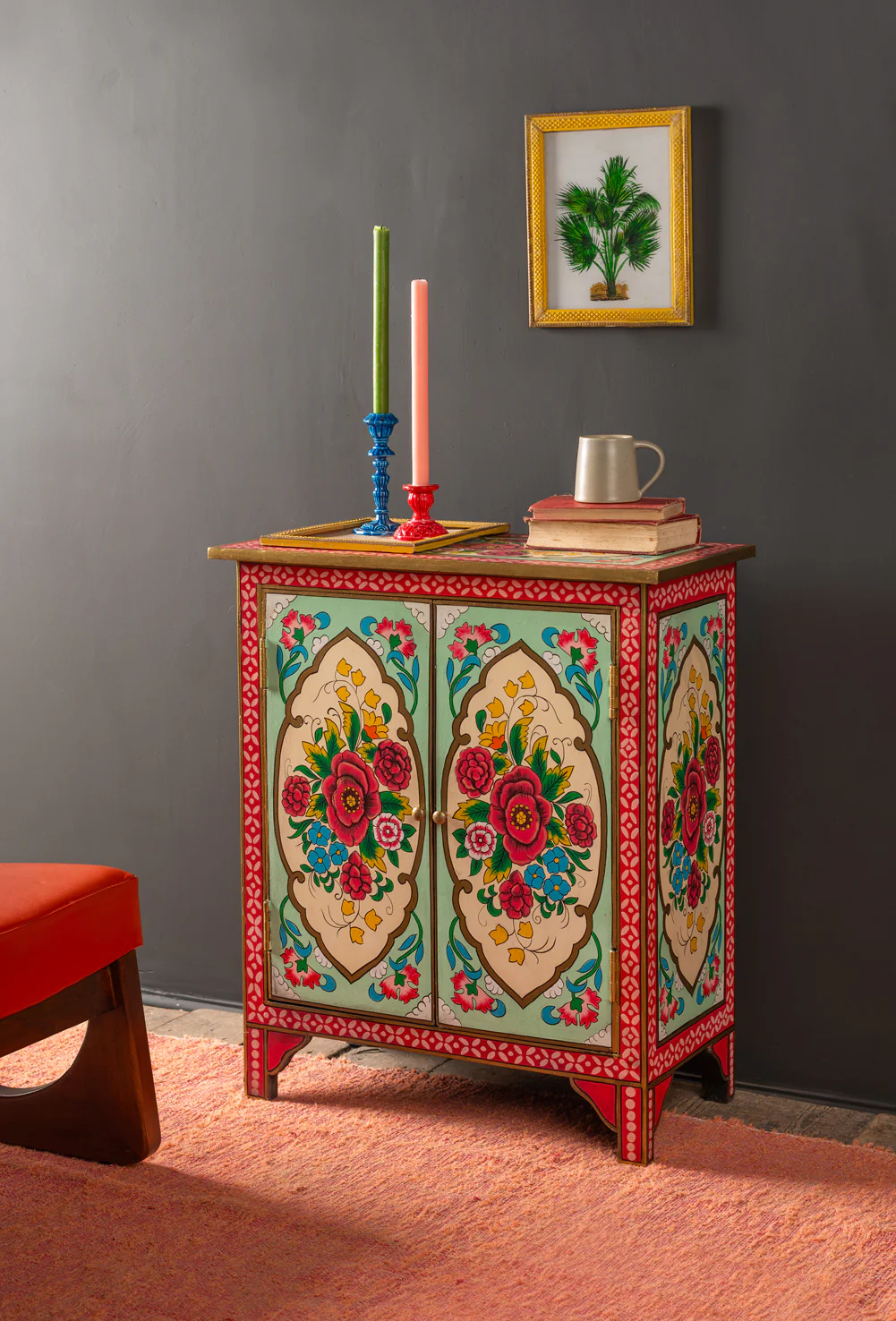Rose Bouquet Hand Painted Cupboard - Image 7