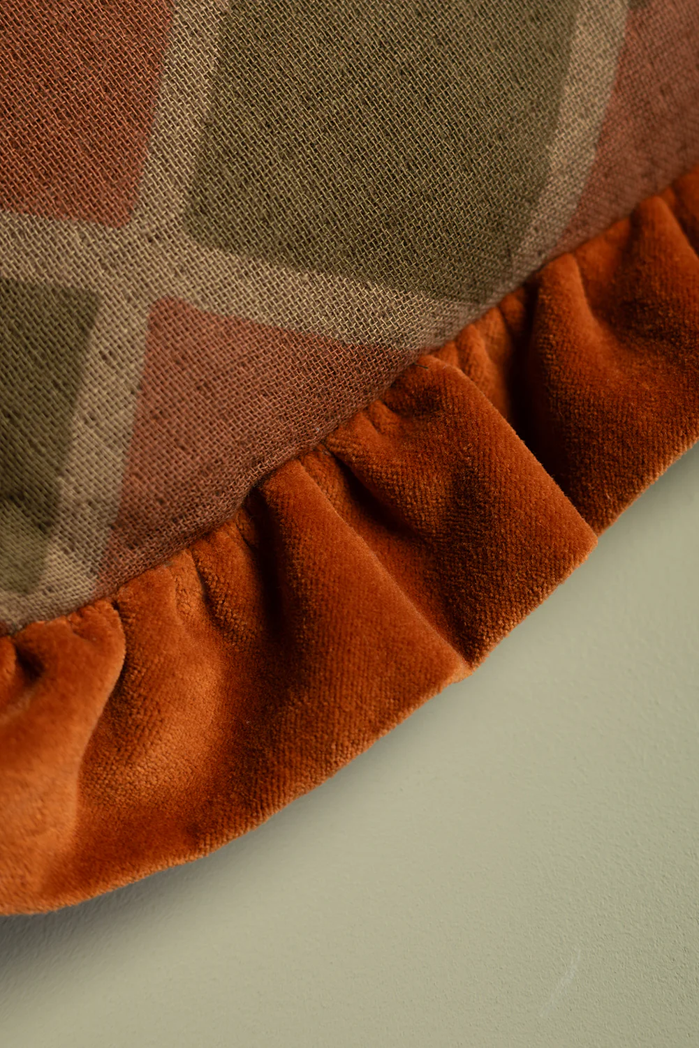 Rust & Sage Harlequin Block Print Cushion Cover - Image 4