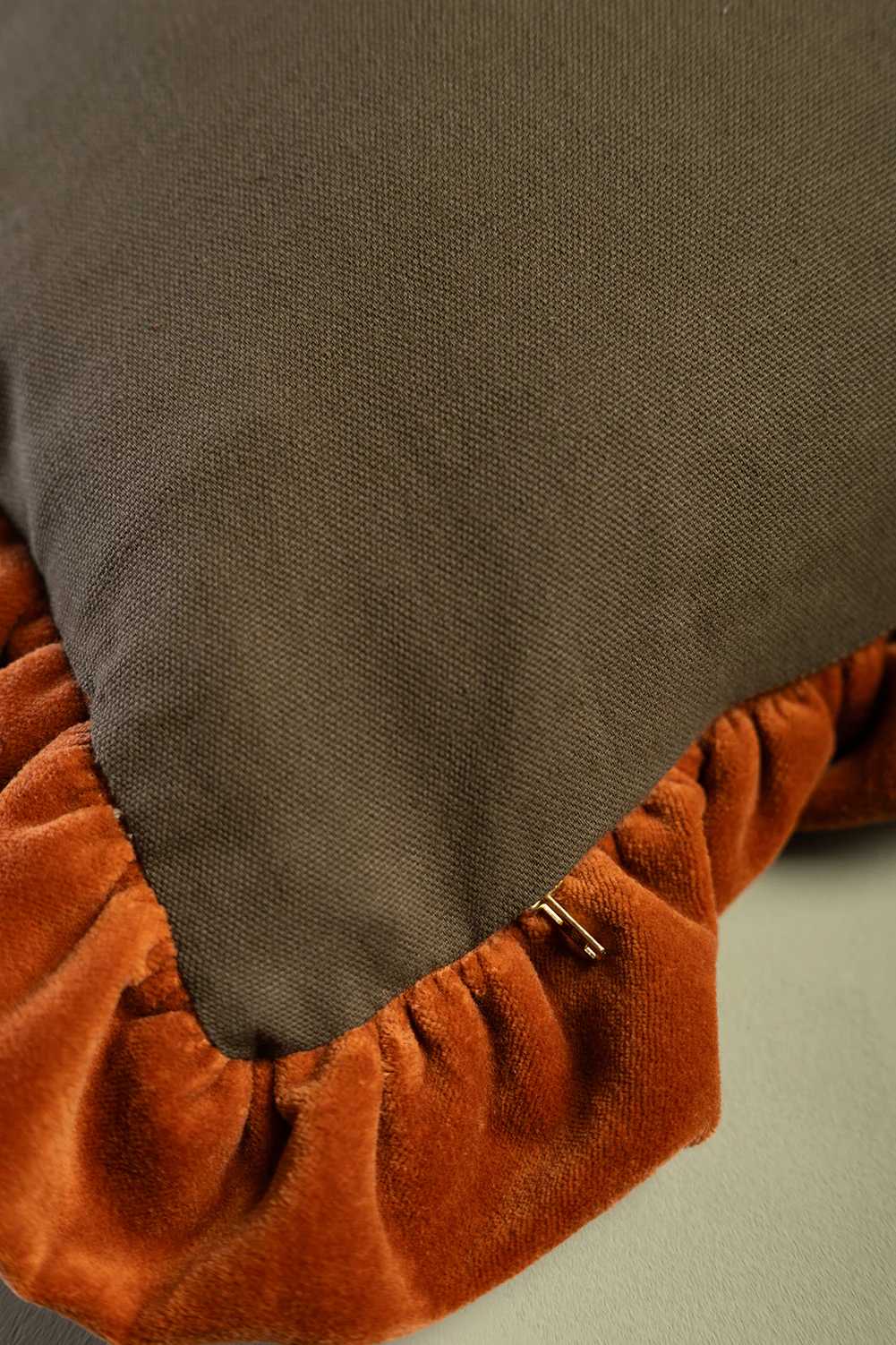 Rust & Sage Harlequin Block Print Cushion Cover - Image 5