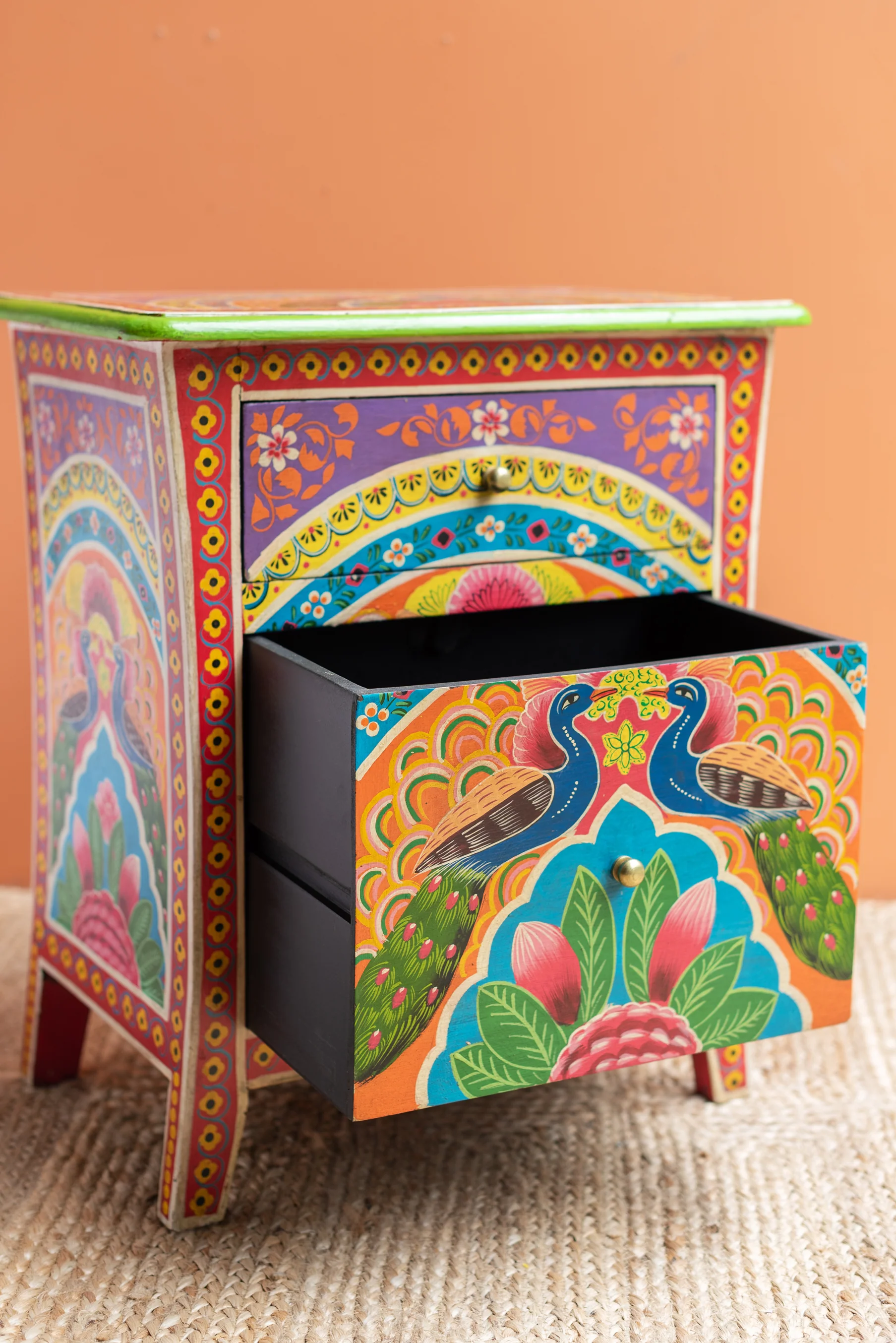 Sisika Hand Painted Bedside Cabinet - Image 13