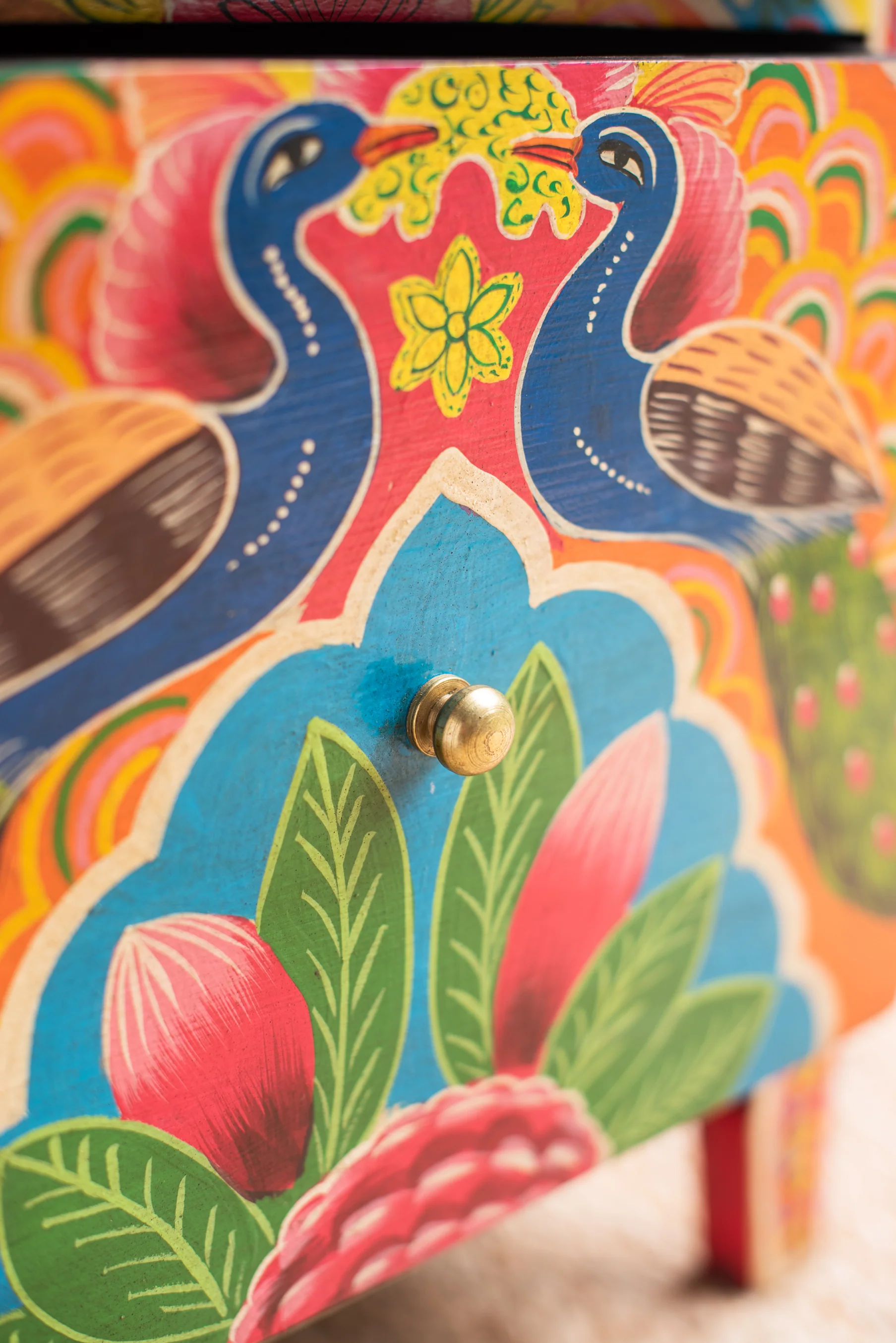 Sisika Hand Painted Bedside Cabinet - Image 4