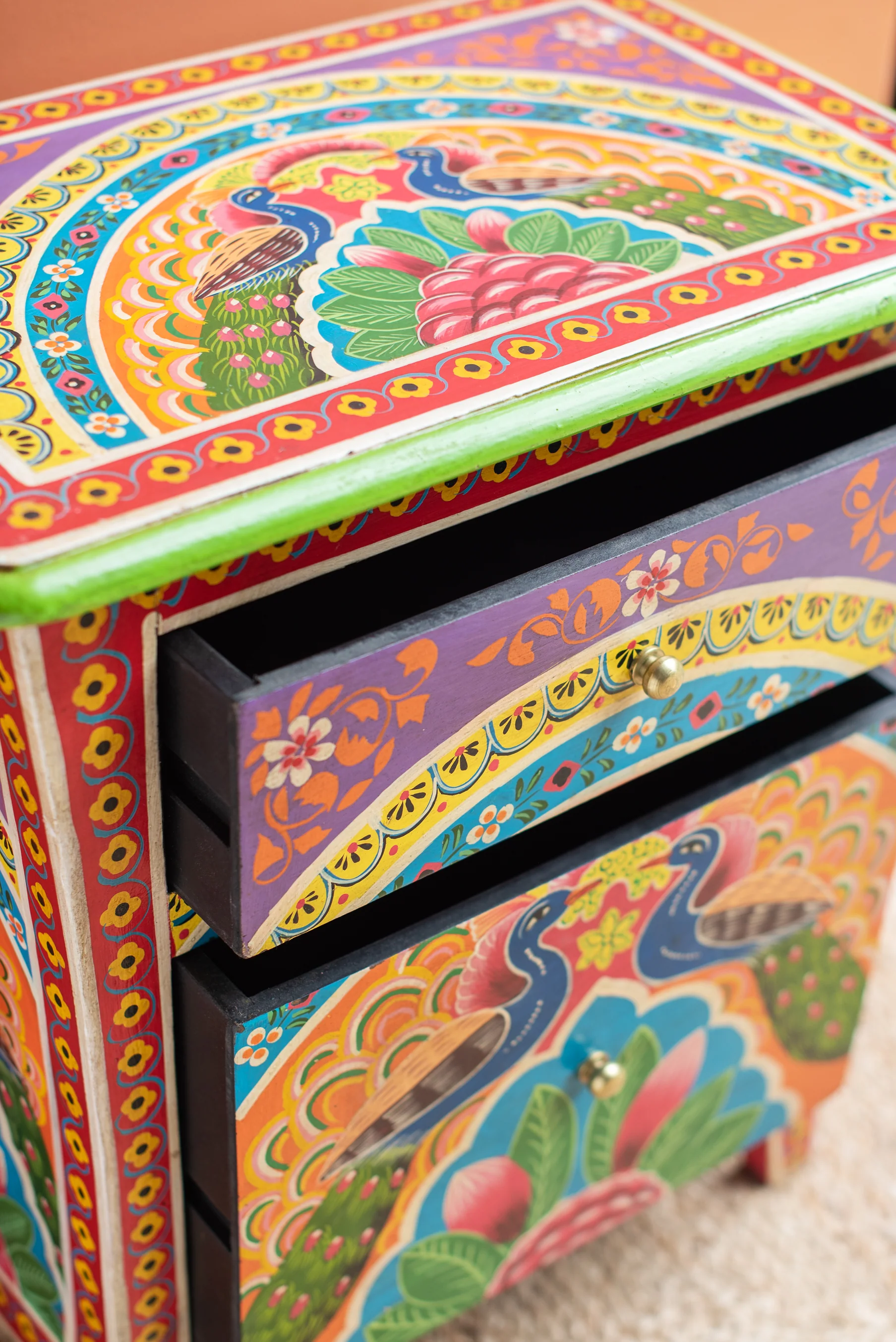Sisika Hand Painted Bedside Cabinet - Image 7