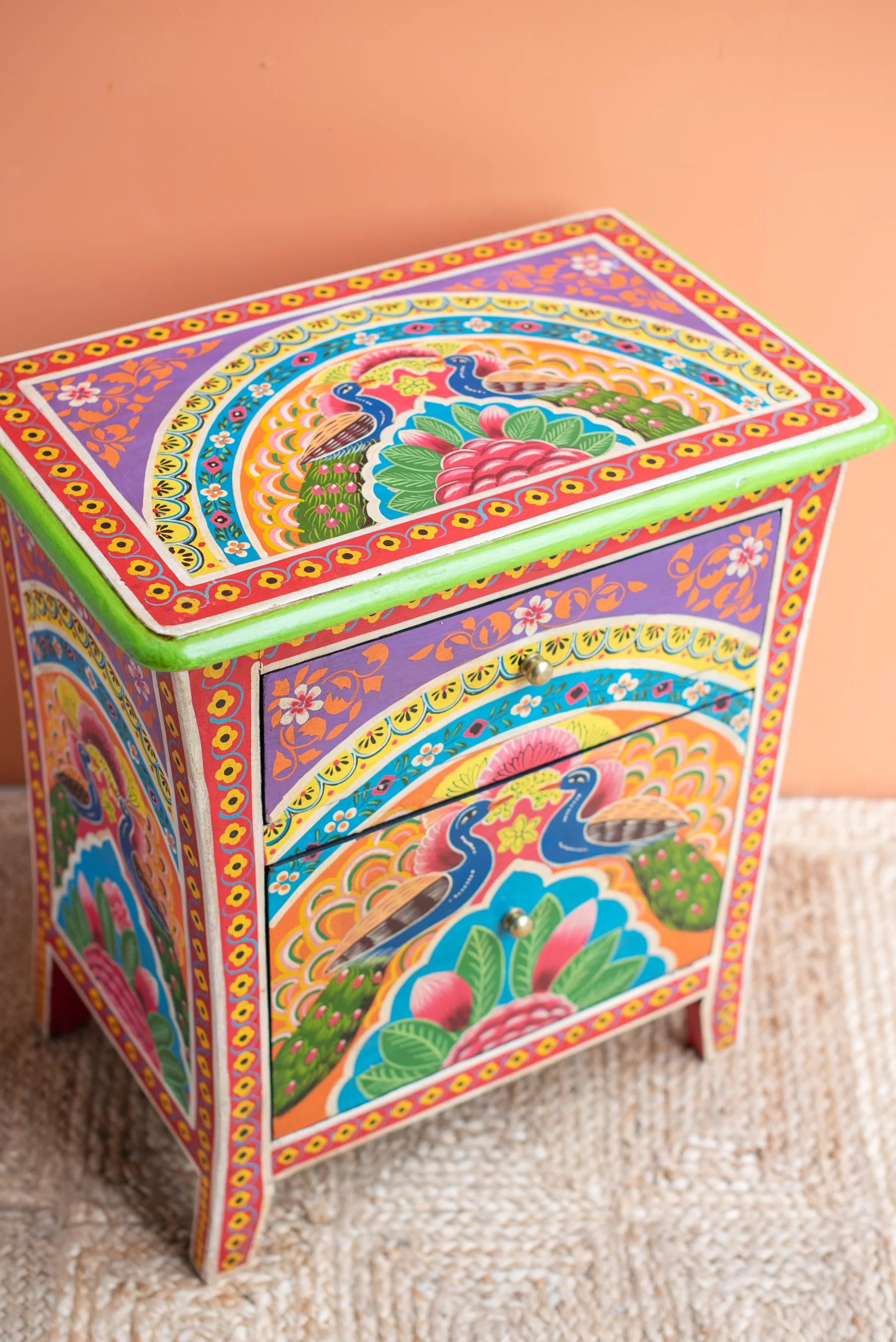 Sisika Hand Painted Bedside Cabinet - Image 9