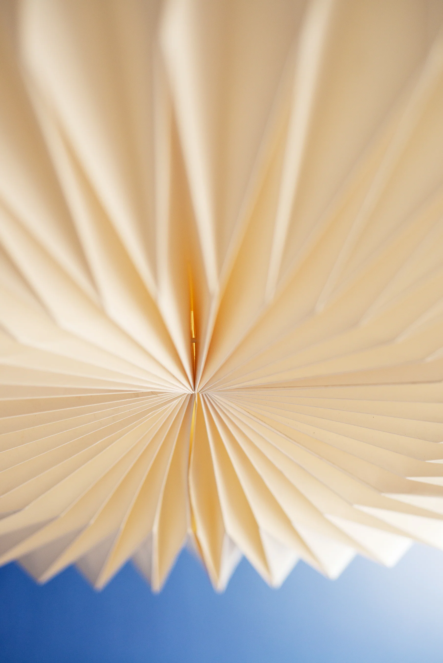 Sphere Natural Pleated Paper Lampshade - Image 3