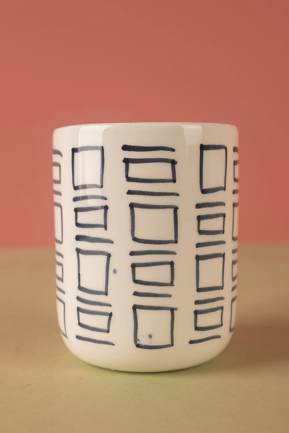 Seconds Black & White Abstract Ceramic Votive - Image 4