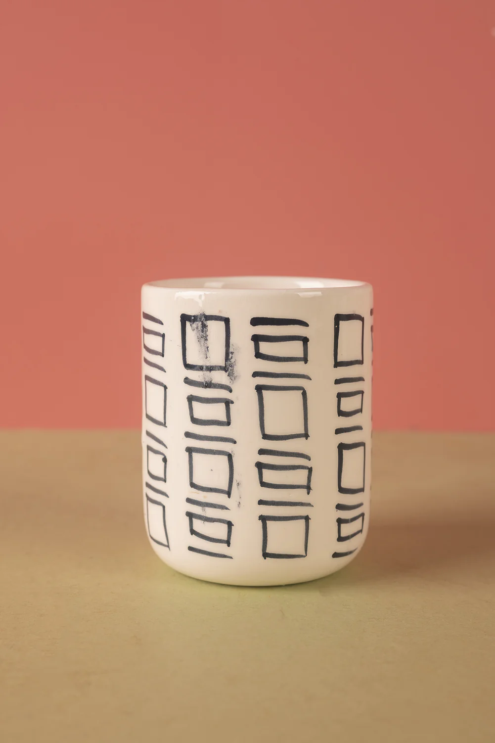 Seconds Black & White Abstract Ceramic Votive - Image 5