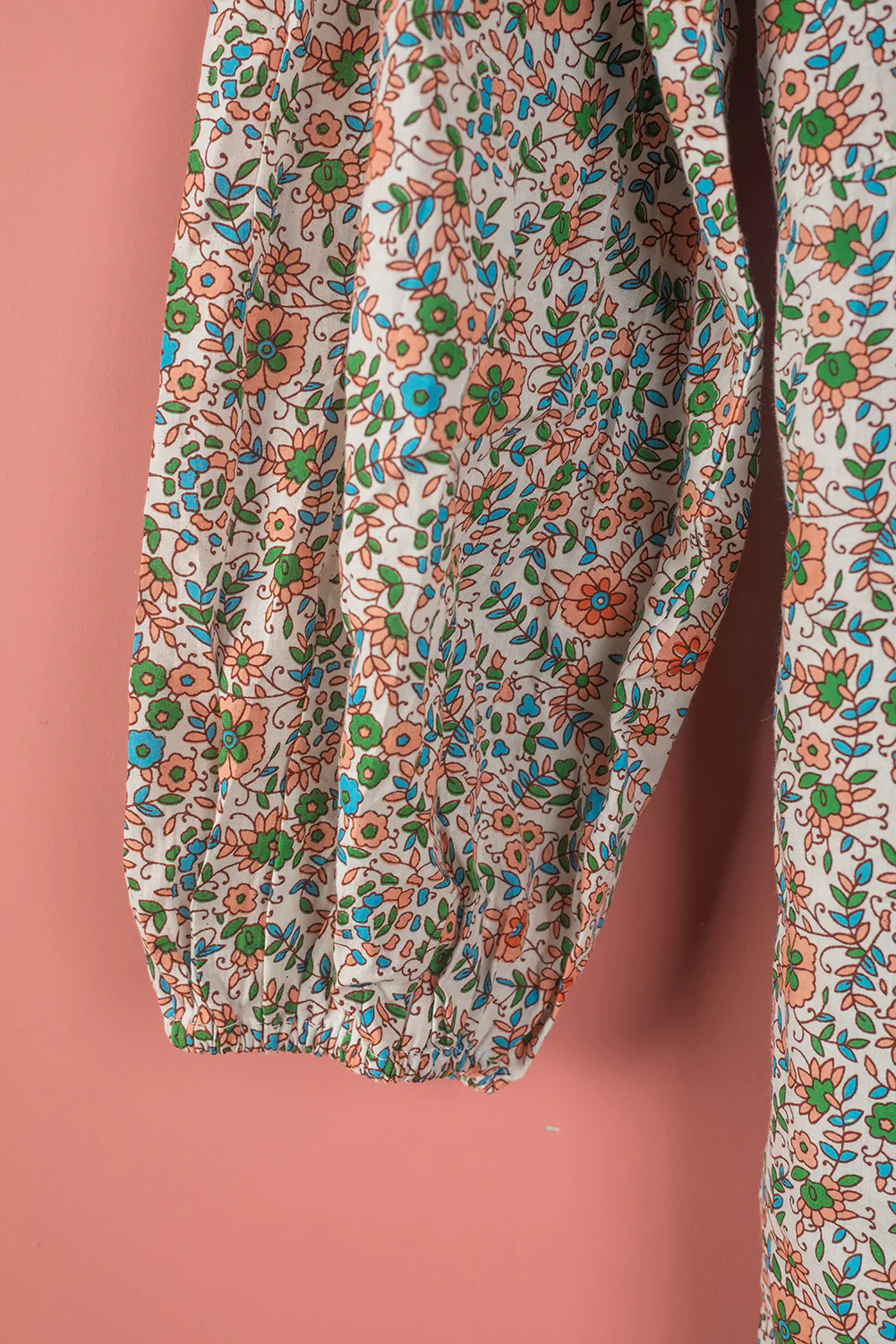 Seconds Pink & Green Long Sleeve 100% Cotton Dress - Small - Image 3