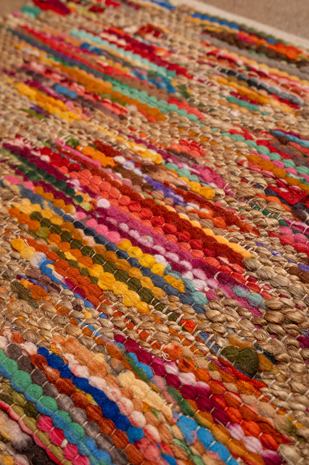 Seconds Jute & Rainbow Diamond Small Rug - Image 3