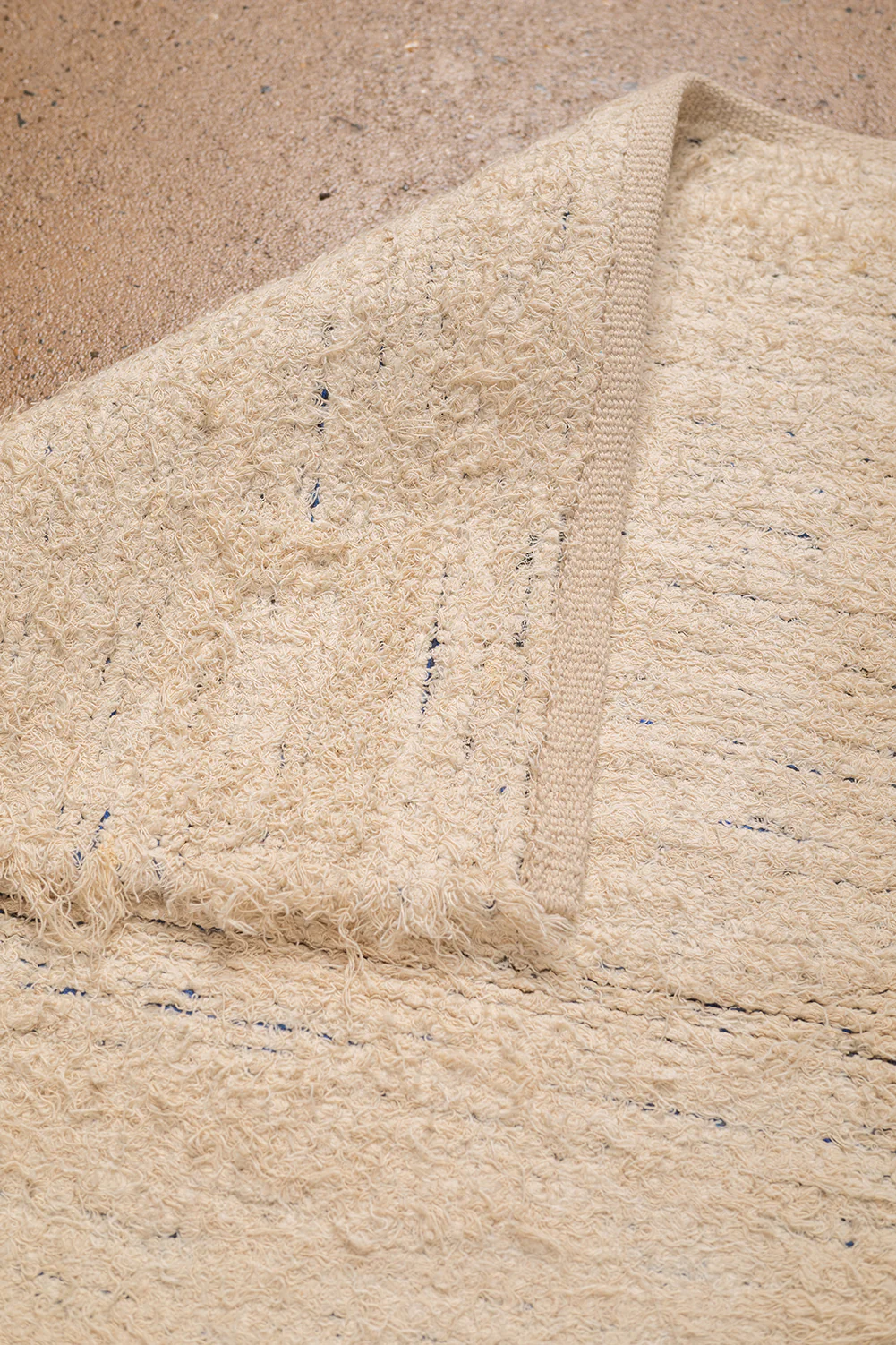 Seconds White on Blue Fluffy Small Rug - Image 2