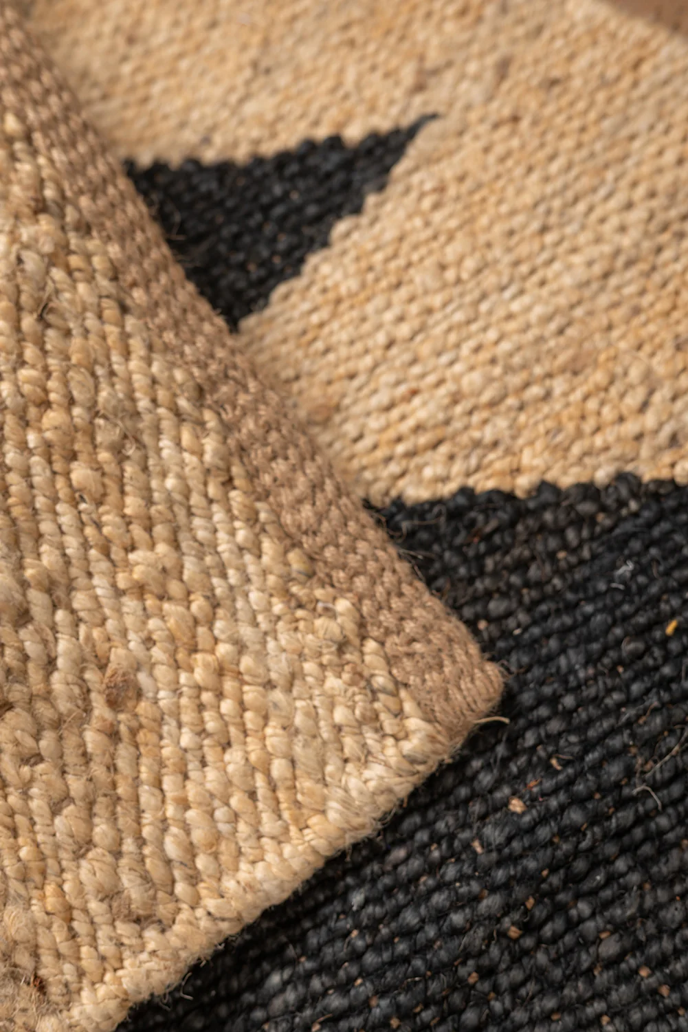 Seconds Jute & Black Small Diamond Rug - Image 2