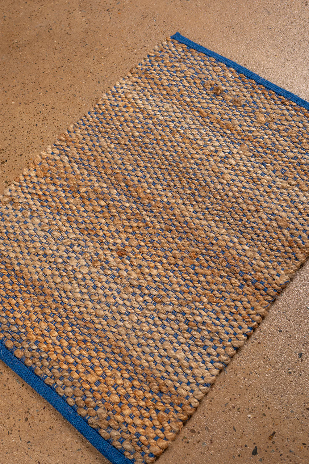 Seconds Small Jute & Blue Rug - Image 2
