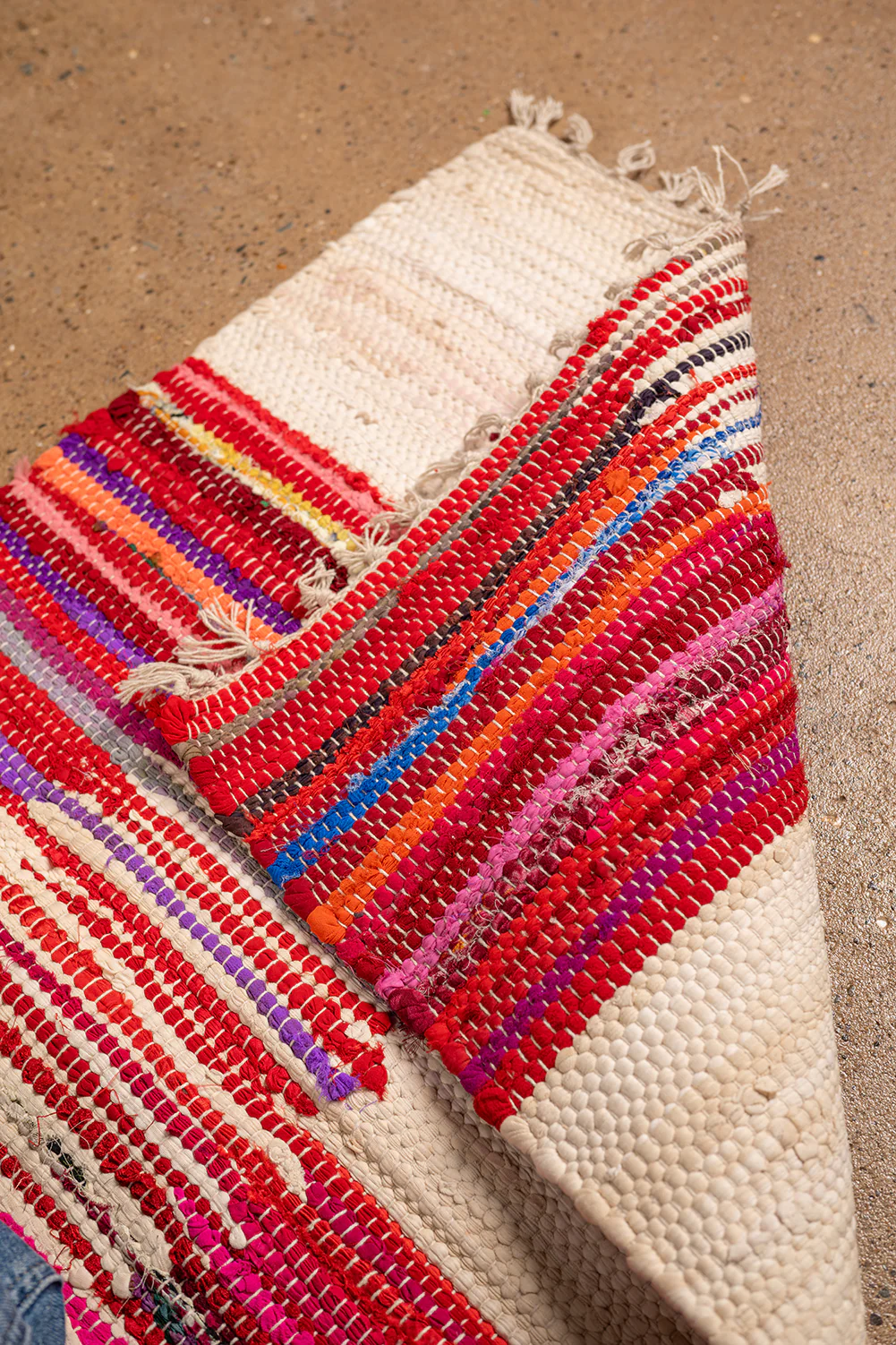 Seconds Small Pink & White Chindi Rug - Image 2