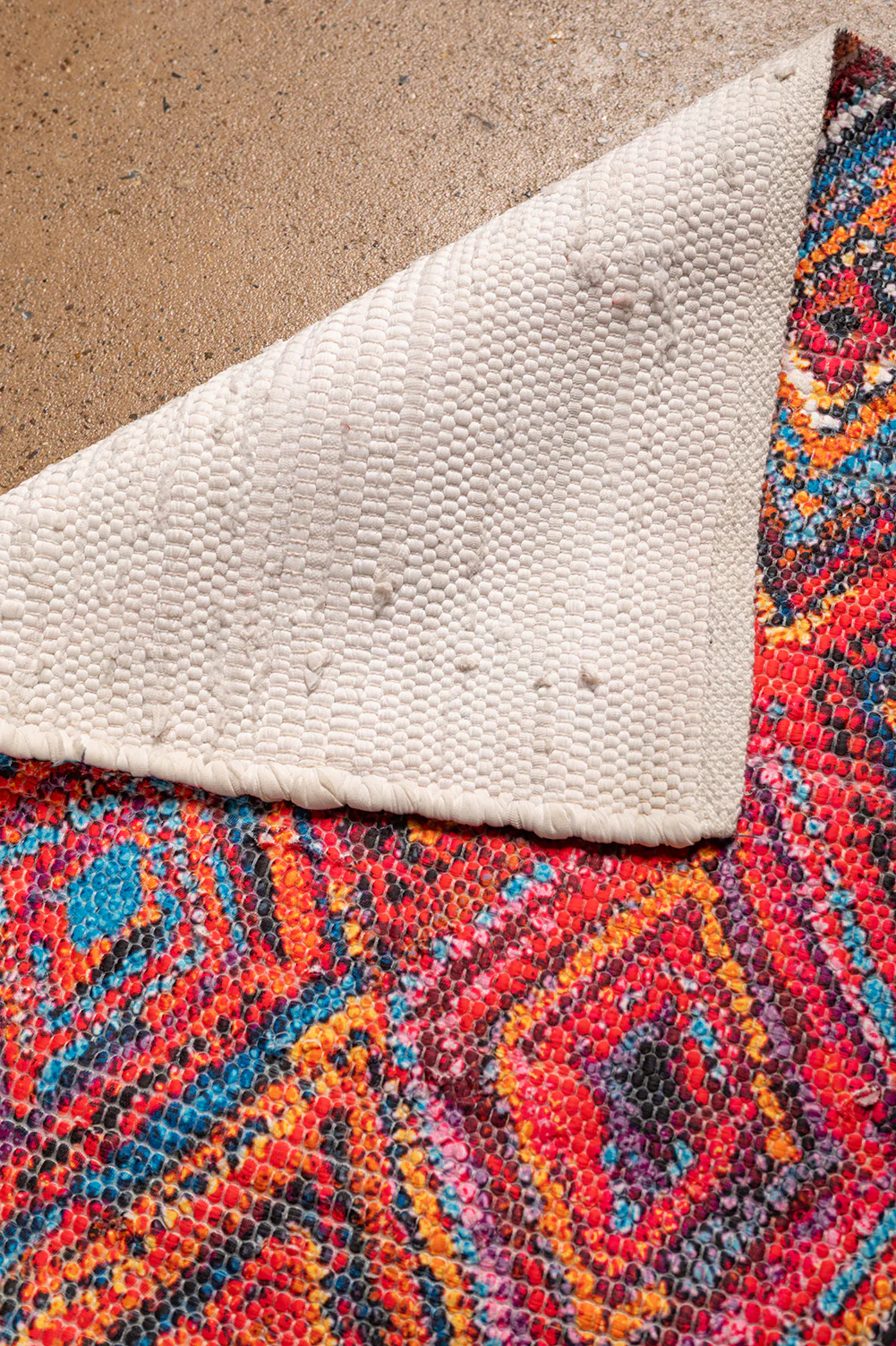 Seconds Red Diamond Printed Small Chindi Rug - Image 2