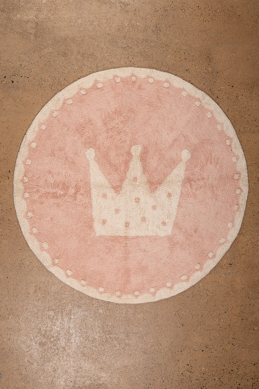 Seconds Round Pink & White Tufted Crown Rug