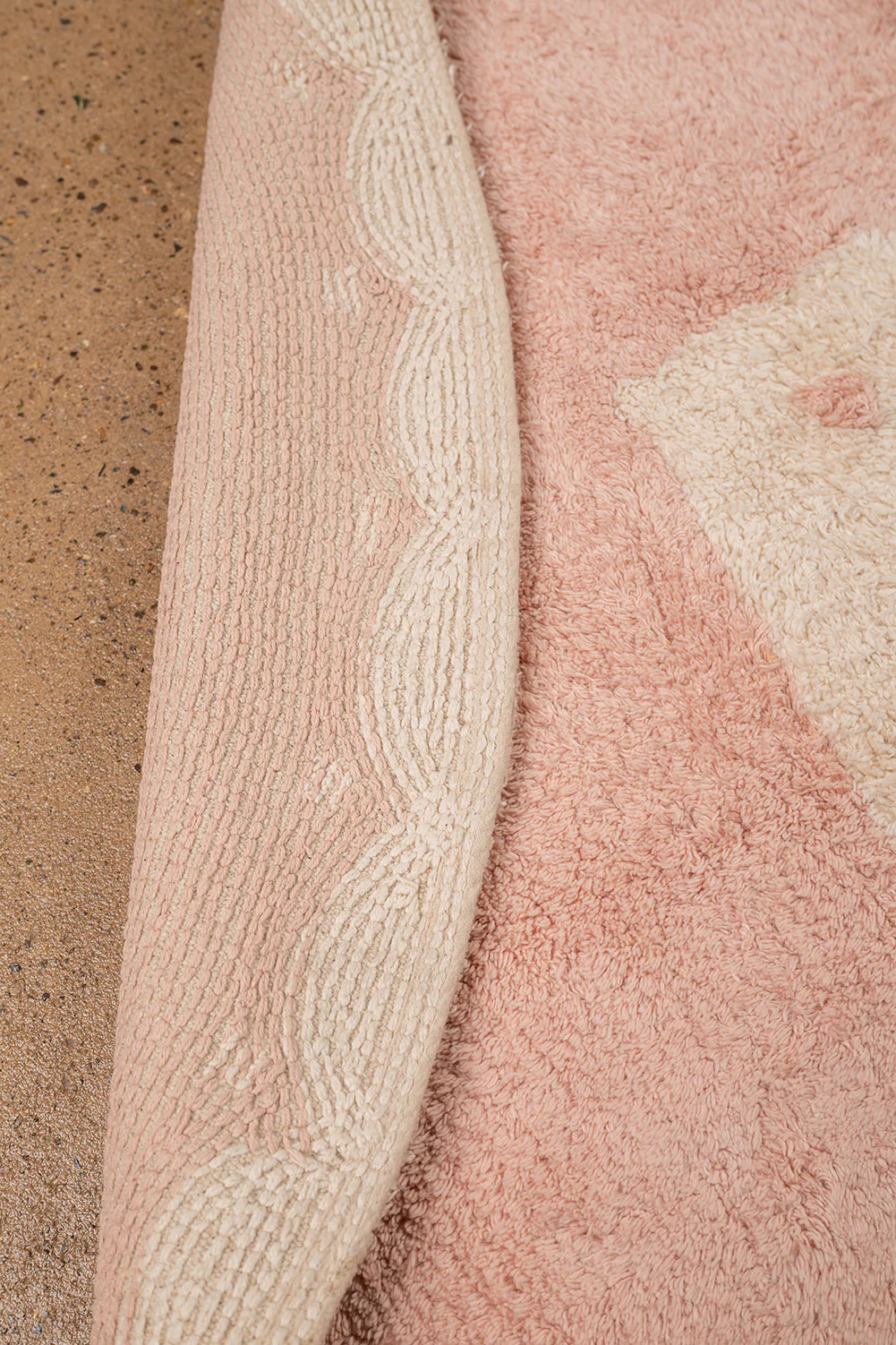 Seconds Round Pink & White Tufted Crown Rug - Image 2