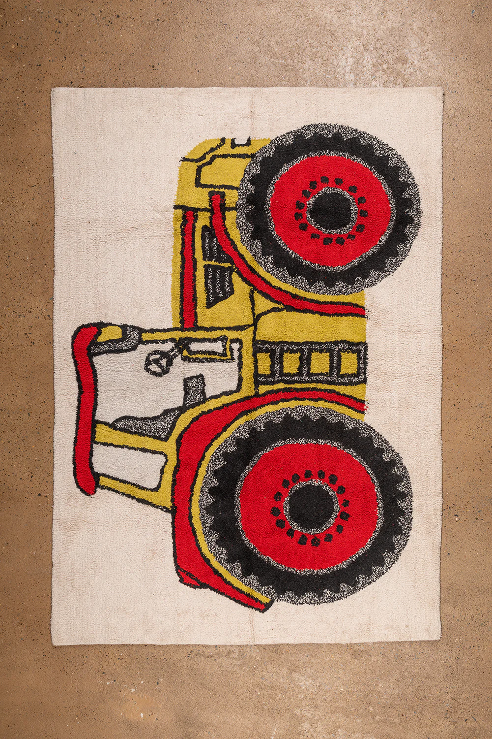 Seconds Red & Yellow Tractor Medium Tufted Rug