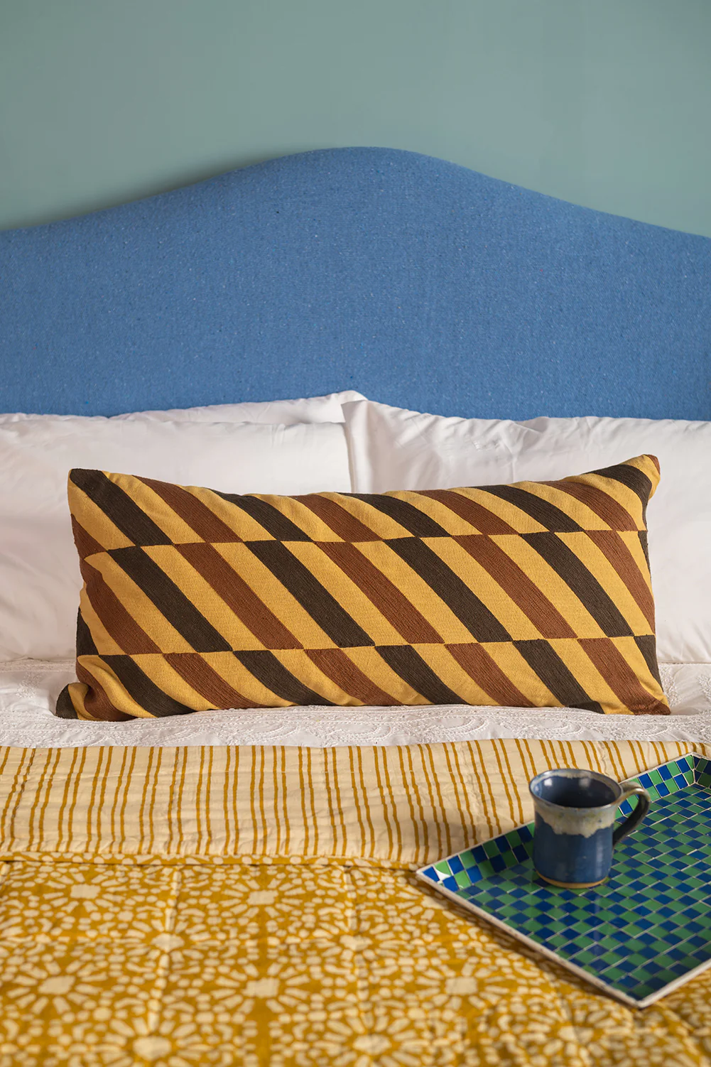 Staggered Stripe Embroidered Cushion Cover - Image 6
