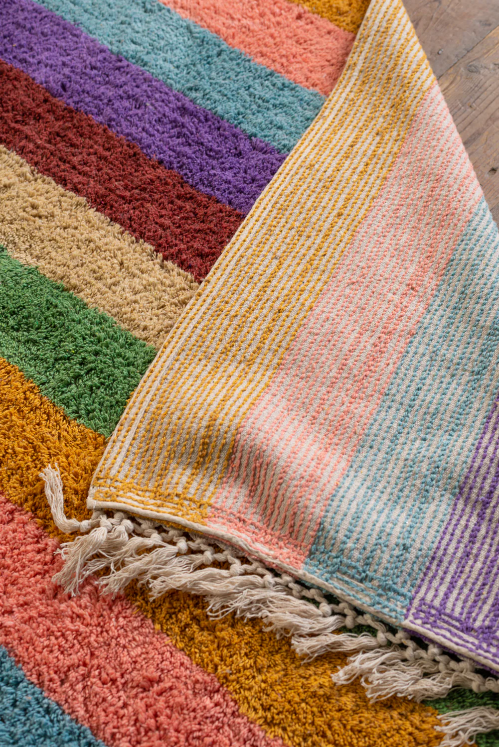 Beryl Striped Recycled Cotton Rug - Image 3
