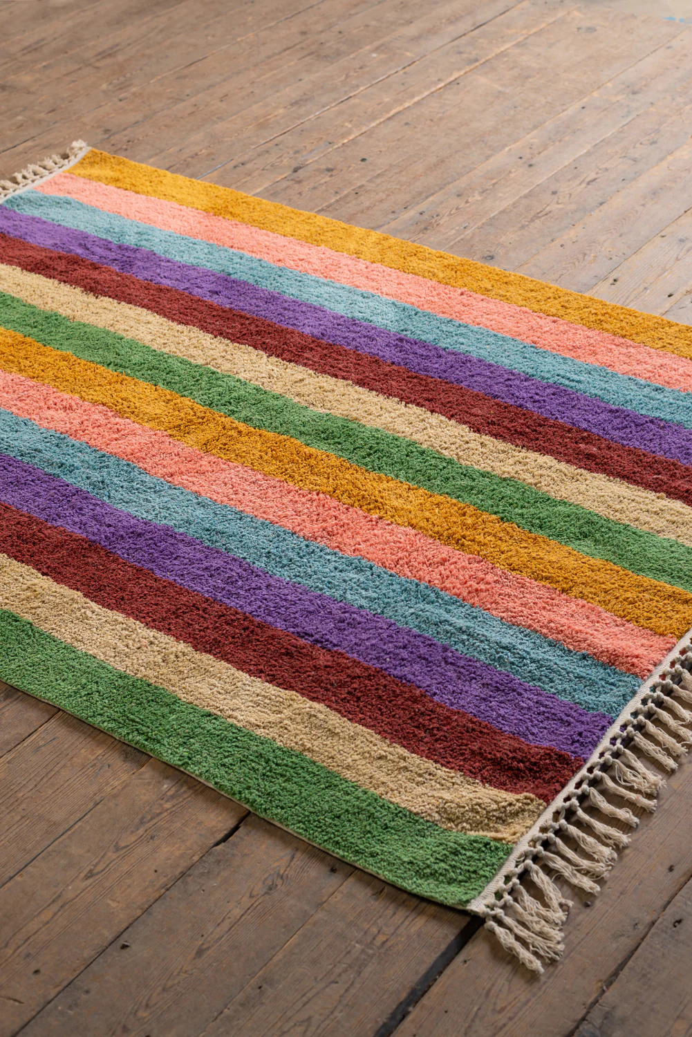 Beryl Striped Recycled Cotton Rug - Image 6