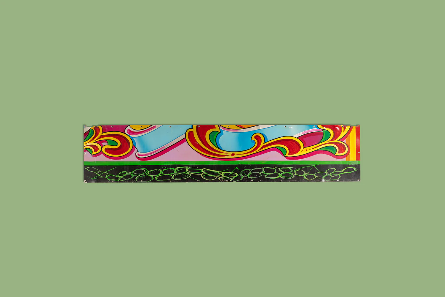 Swirl & Scroll Metal Fairground Sign - Right Side (2 parts) <p>W:195.5cm D:0.2cm H:125.5cm </p> - Image 4