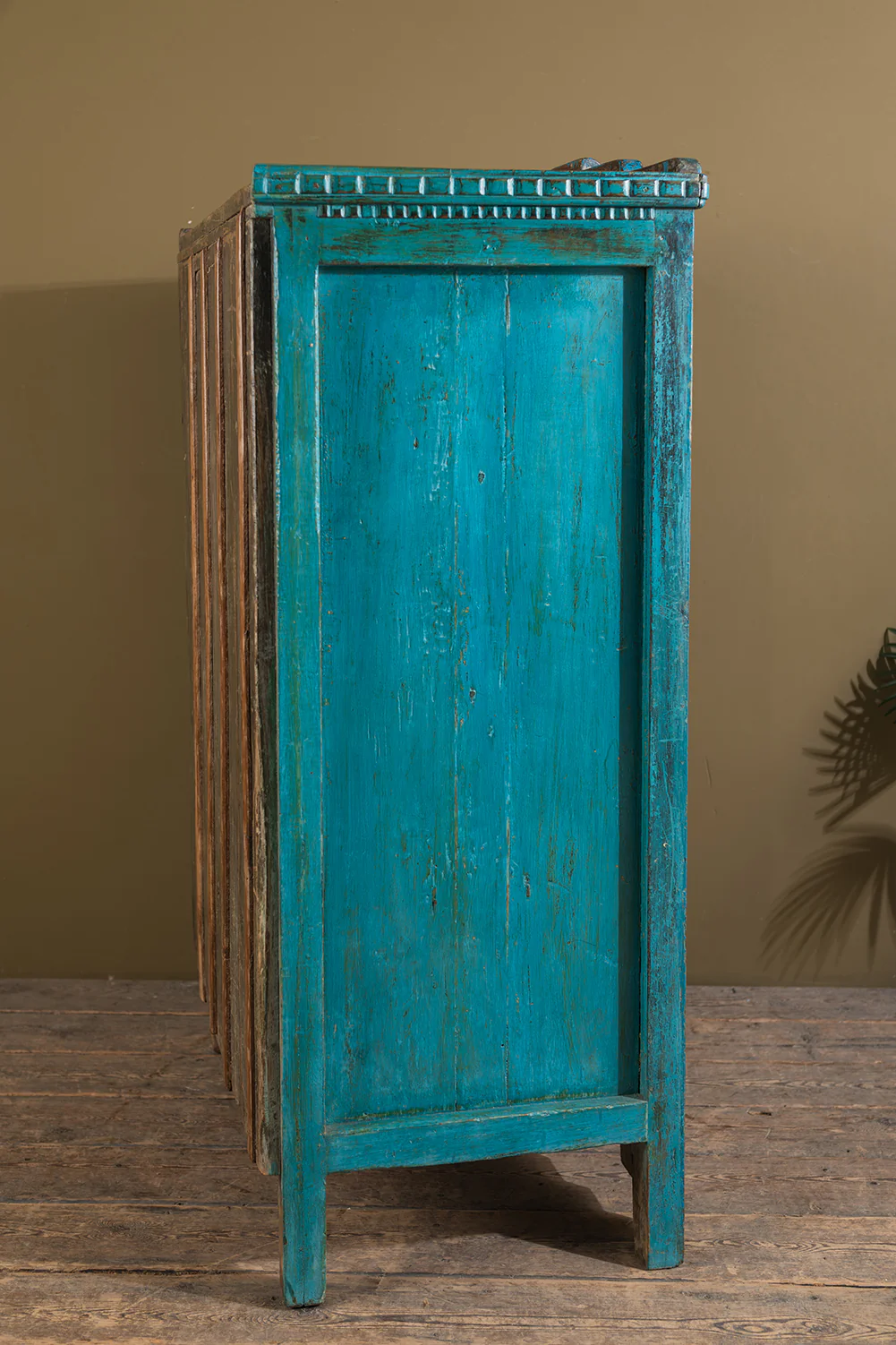 Vintage Blue Glazed Cabinet <p>W:80cm D:49.5cm H:128cm </p> - Image 5