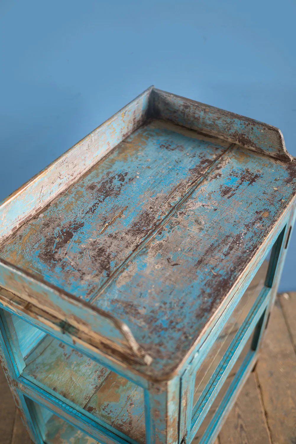 Vintage Light Blue Side Cabinet <p>W:66cm D:43.5cm H:90.5cm </p> - Image 4