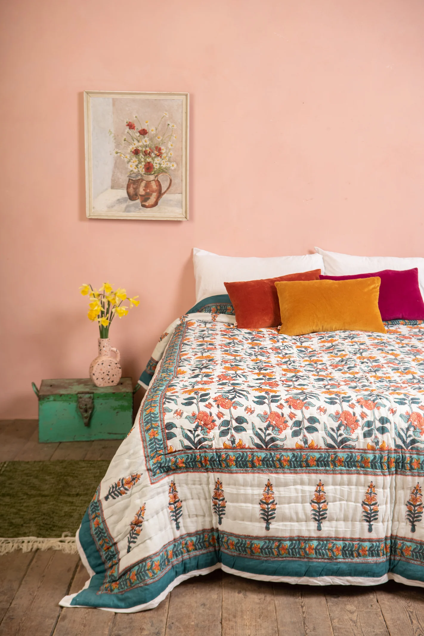Delft Ether Reversible Floral Quilt - Image 3