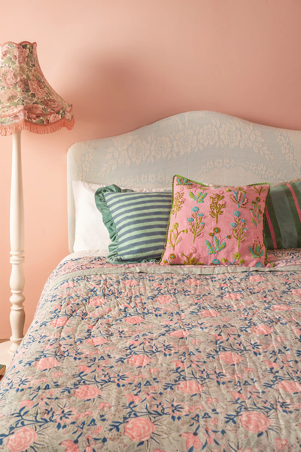 Amelia Hand Block Print Cotton Quilt - Image 11