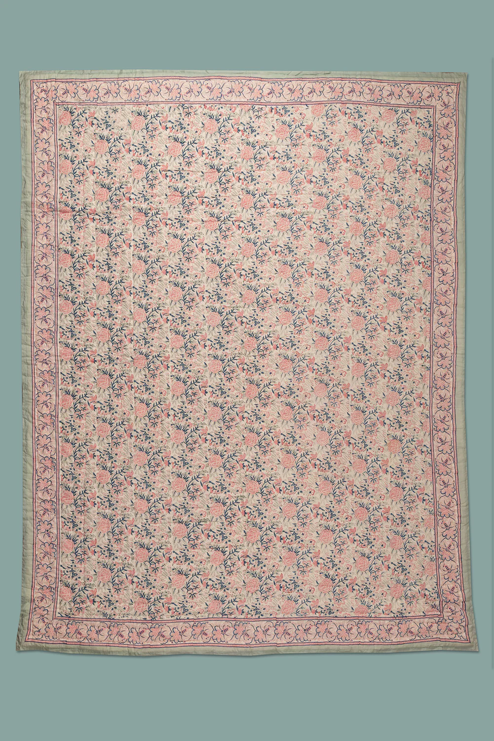 Amelia Hand Block Print Cotton Quilt - Image 5